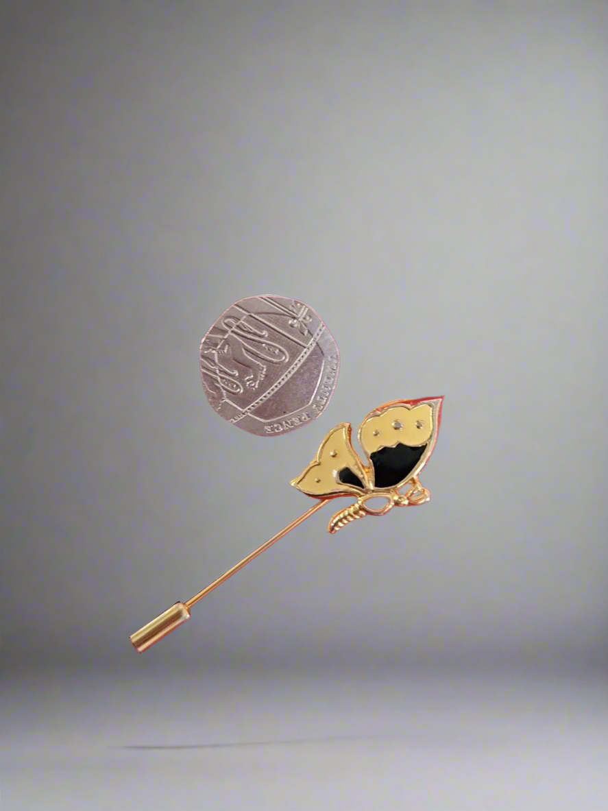 Enamel butterfly tie pin