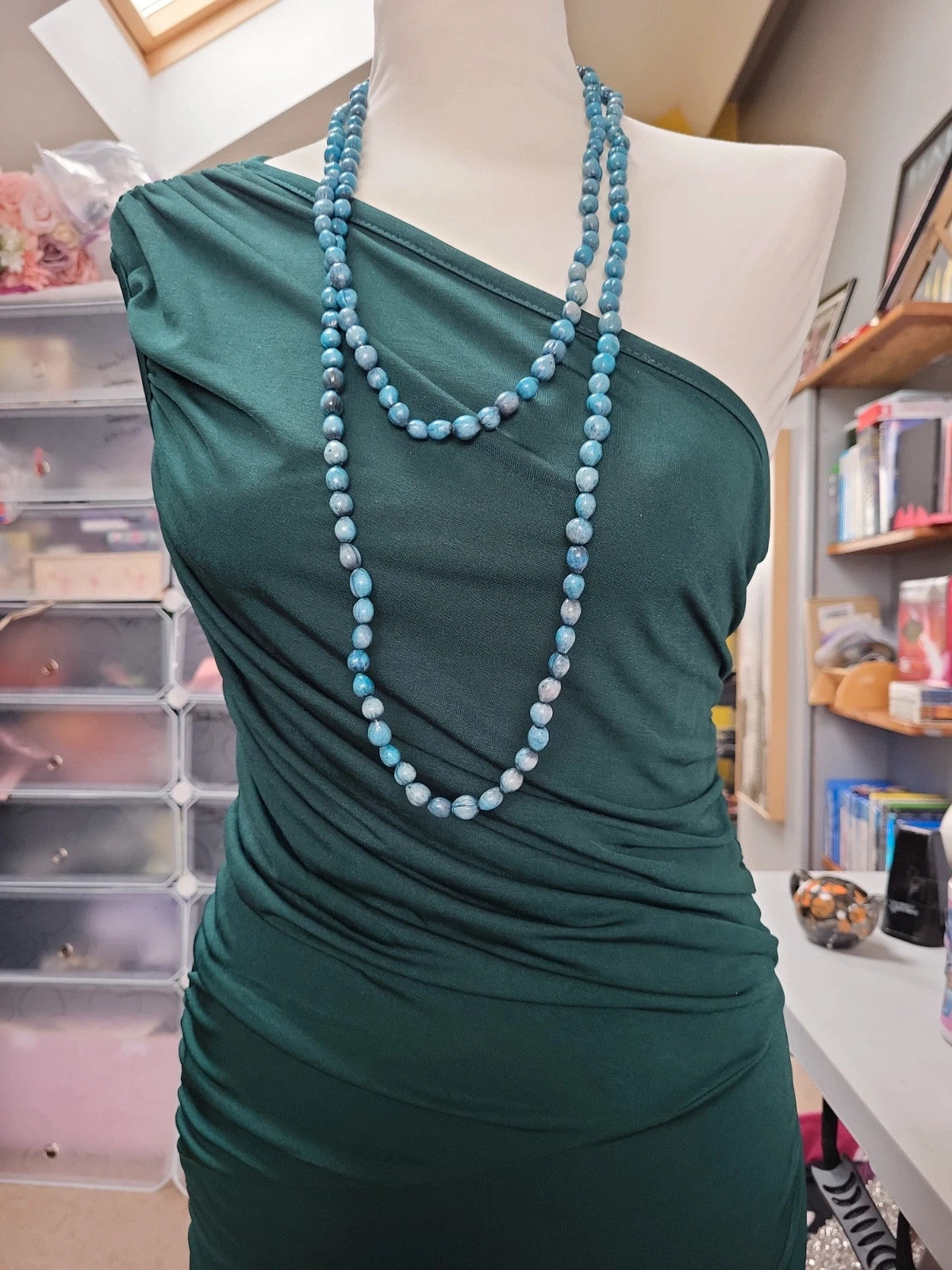 Blue beaded necklace