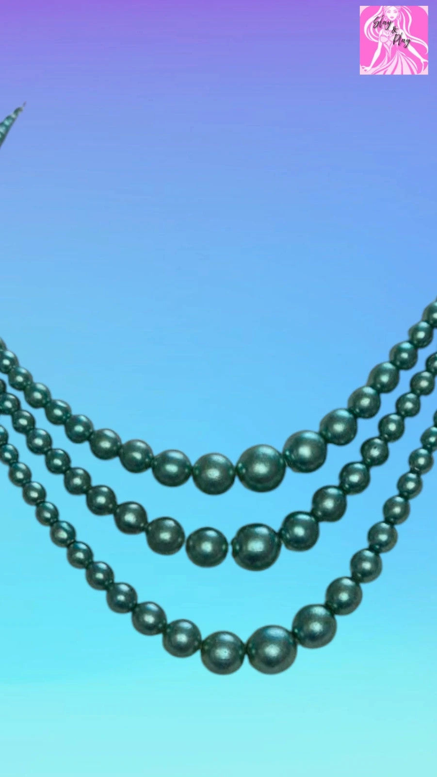 Vintage turquoise pearl multi strand necklace