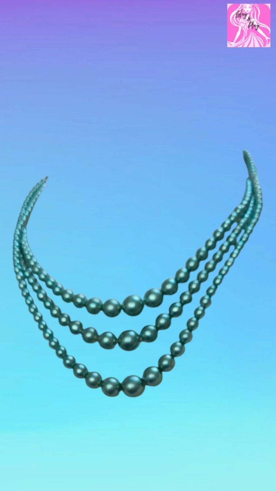 Vintage turquoise pearl multi strand necklace