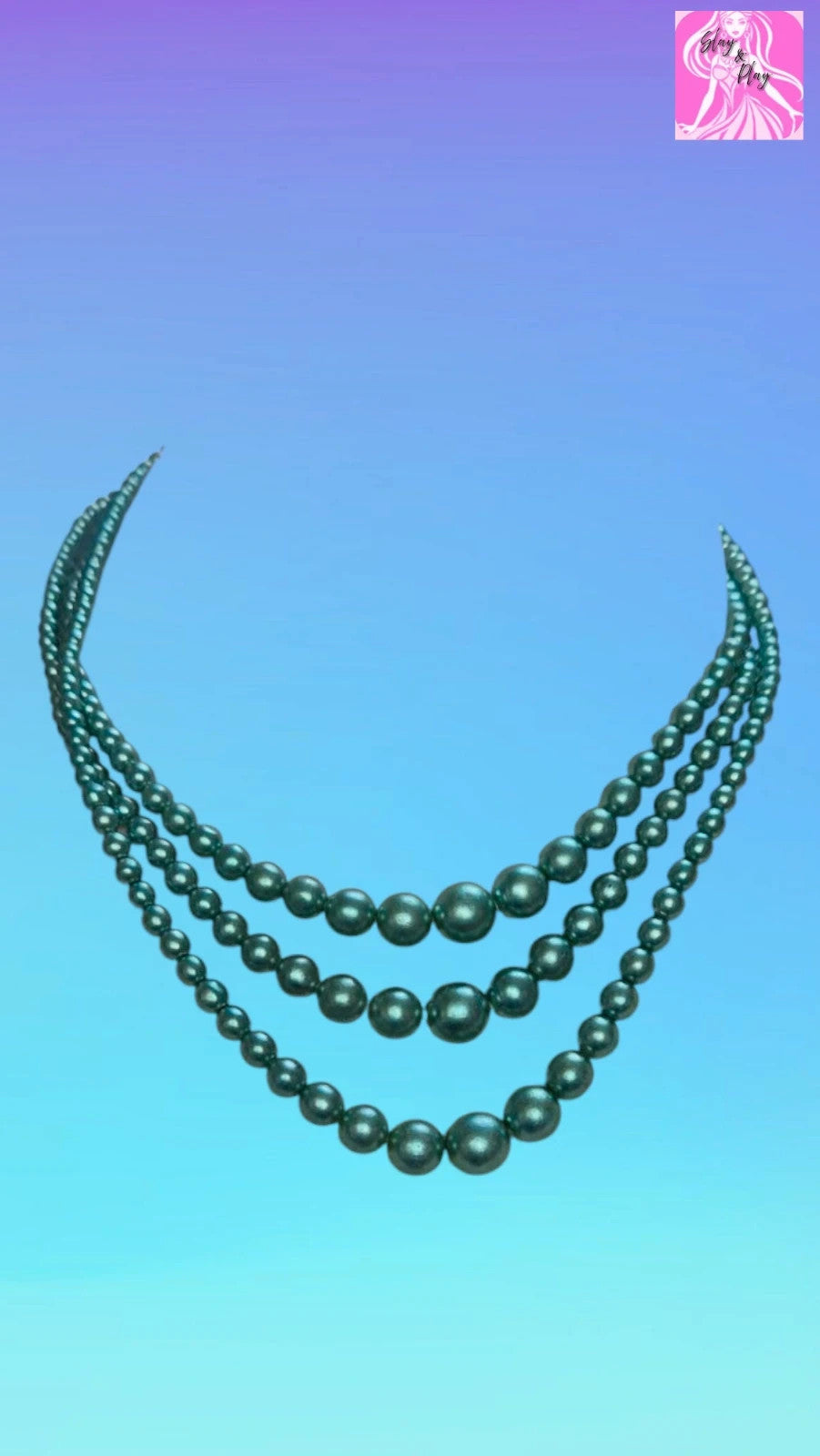 Vintage turquoise pearl multi strand necklace