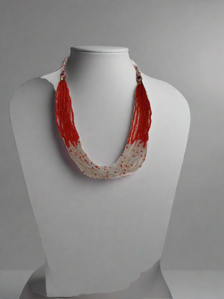 Multi strand small beads statement necklace