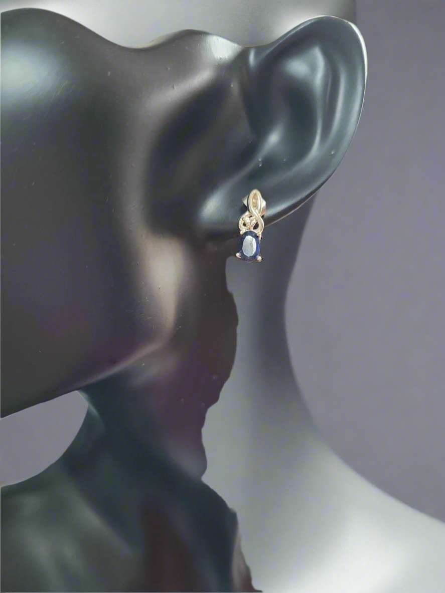 Small elegant blue stone earrings