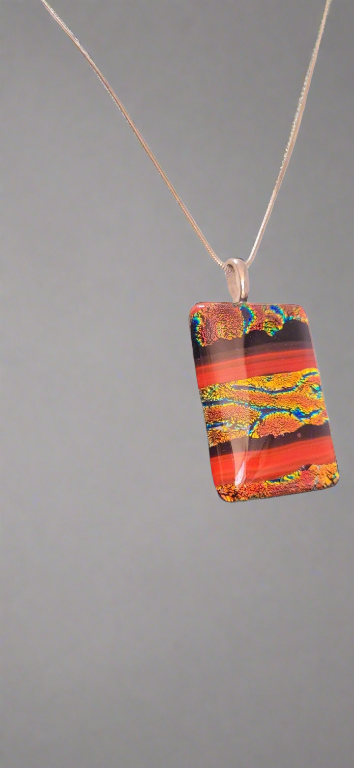 Beautiful glass pendant on necklace