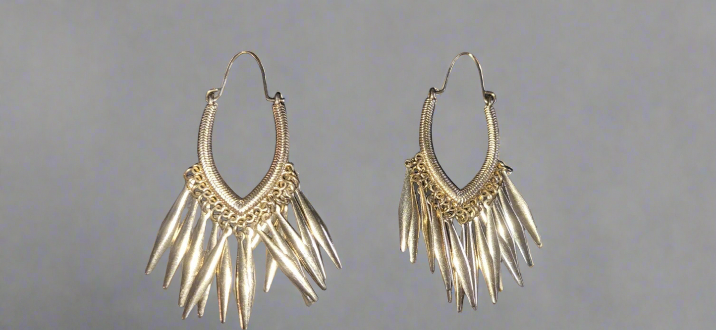 gold tone boho earrings