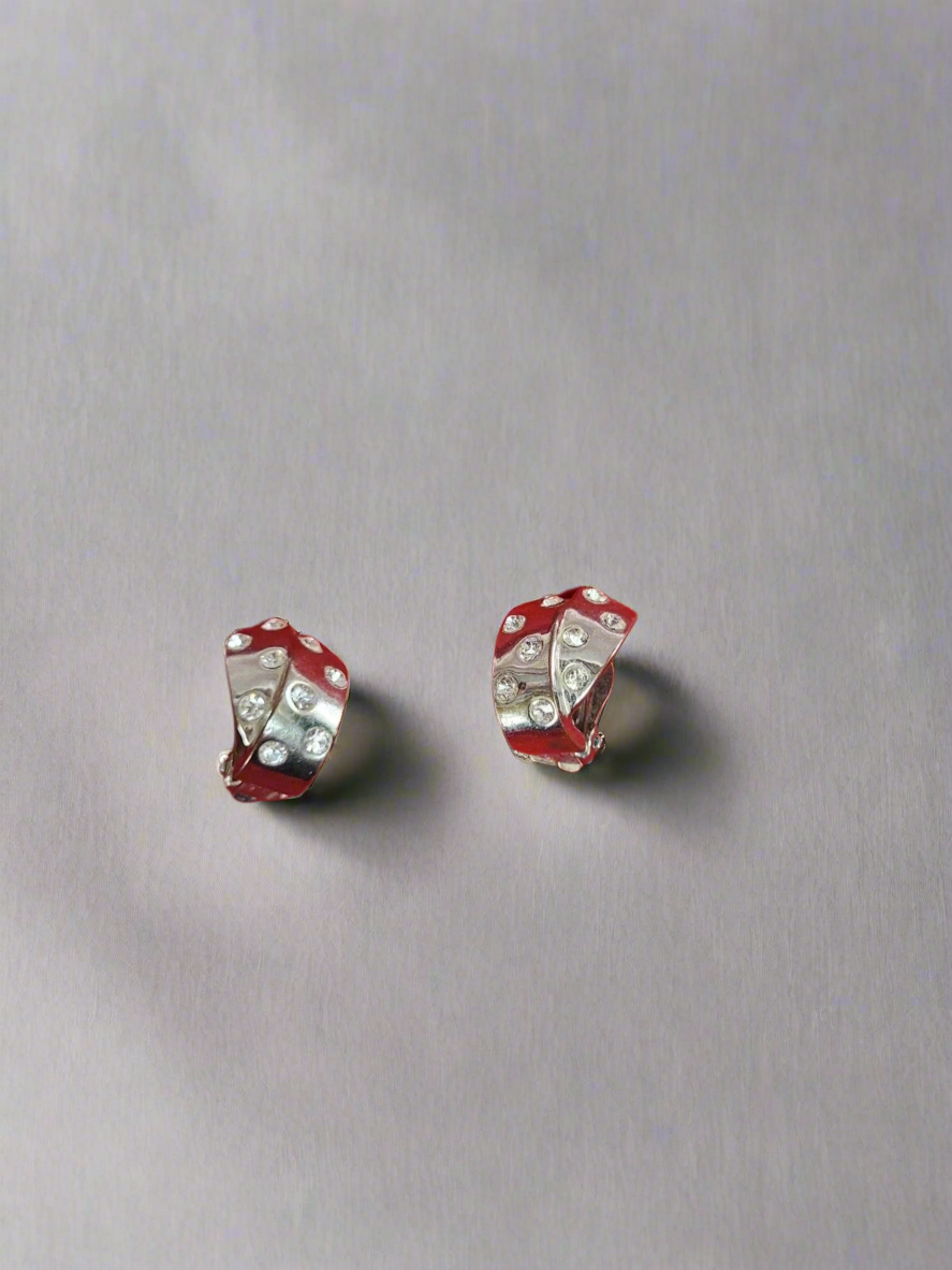 Vintage clip on hoop earrings