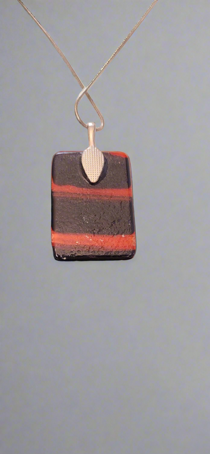 Beautiful glass pendant on necklace