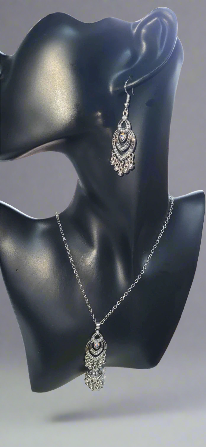 Tibet style necklace & earrings vintage