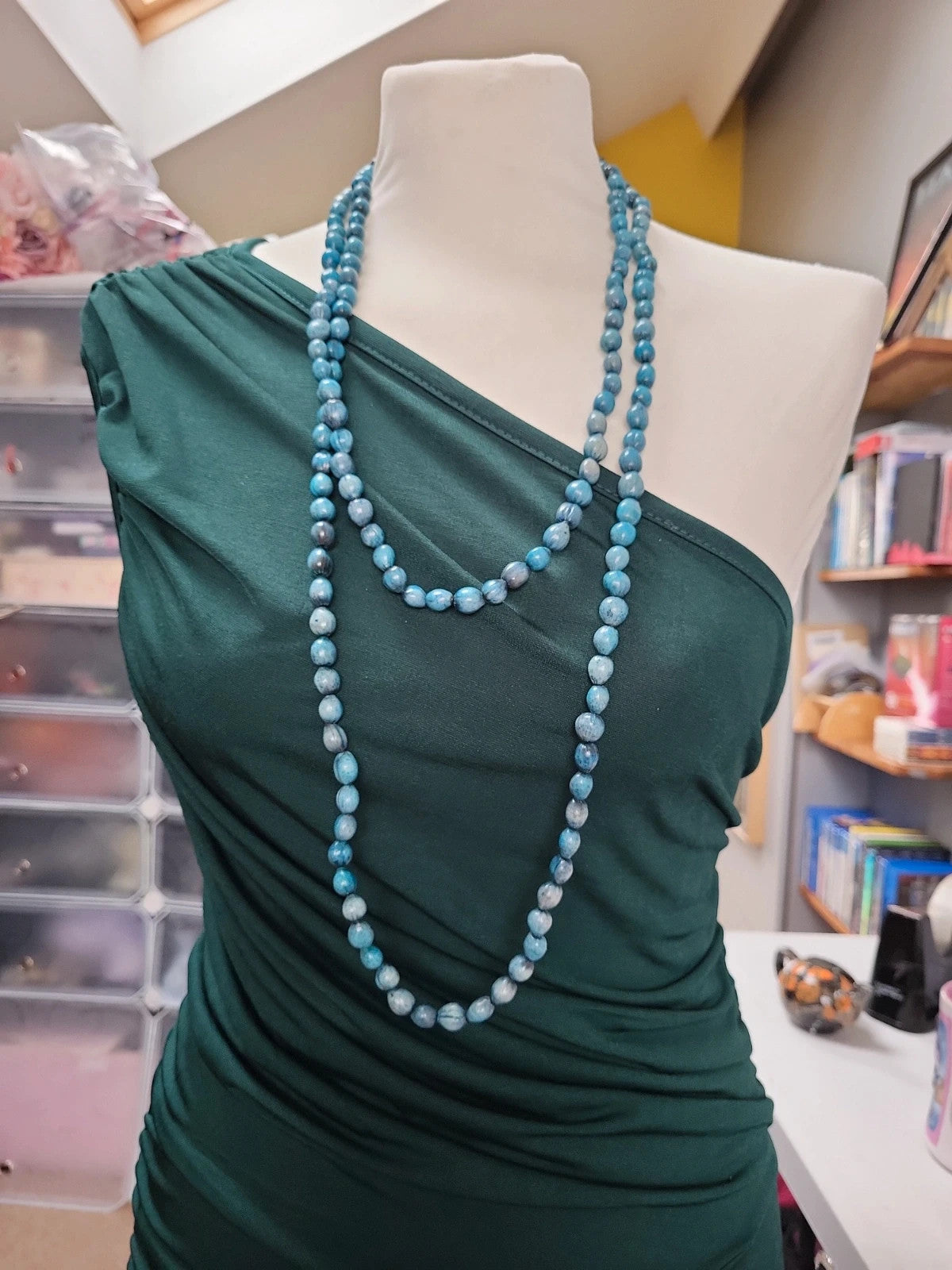 Blue beaded necklace