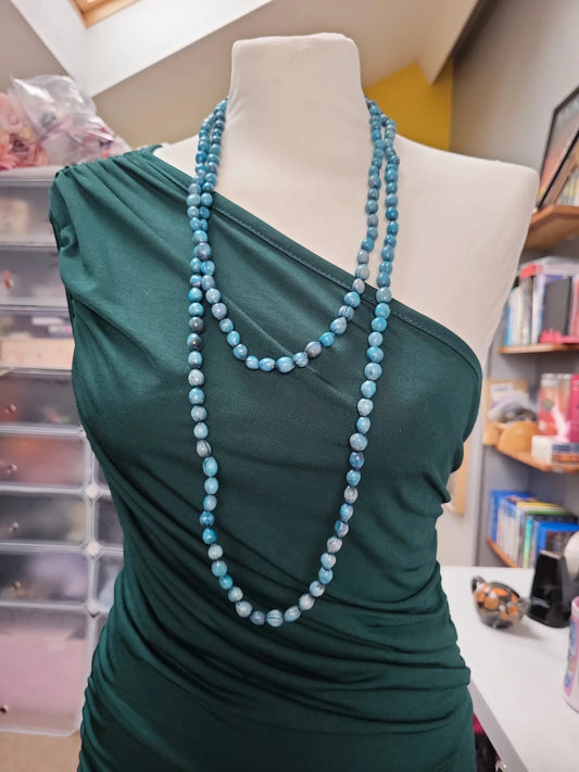 Blue beaded necklace