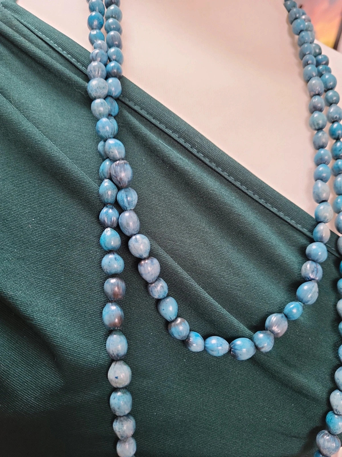 Blue beaded necklace