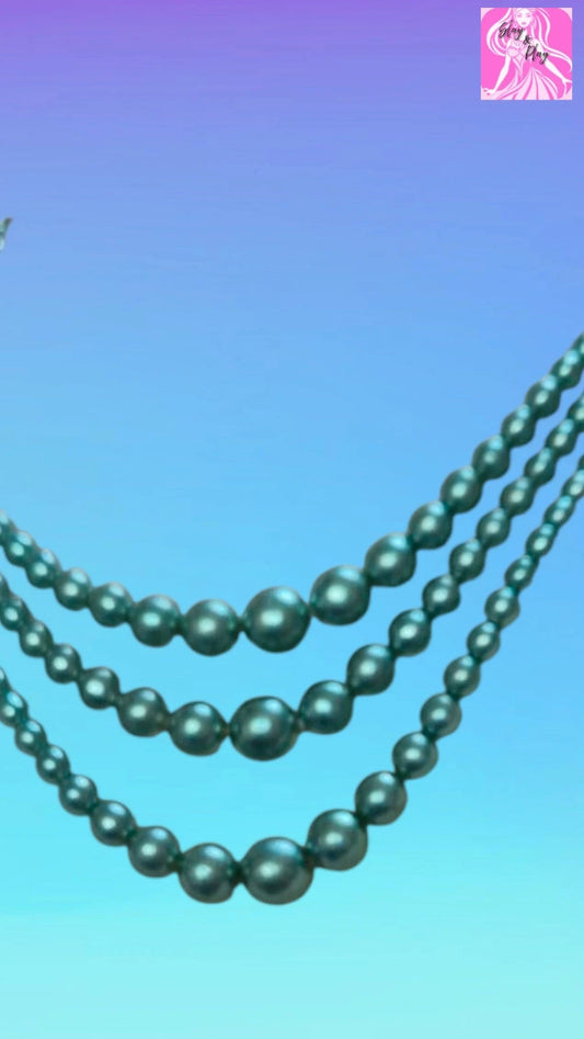Vintage turquoise pearl multi strand necklace