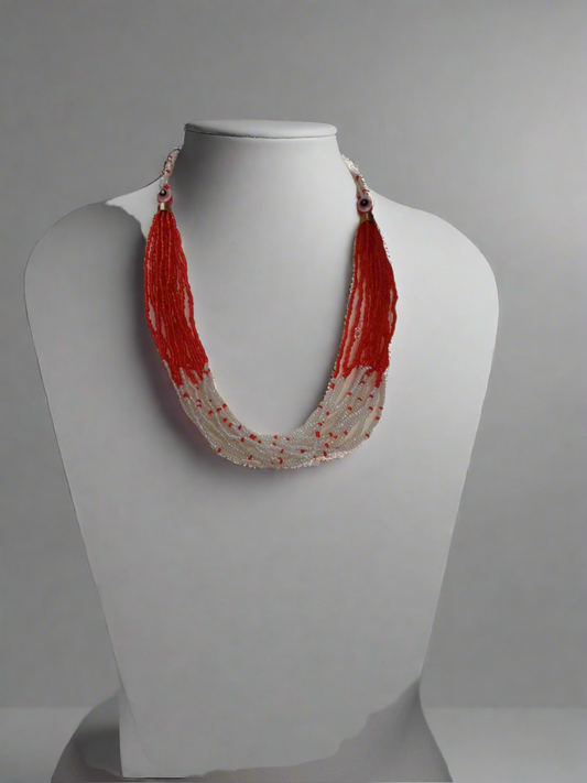 Multi strand small beads statement necklace