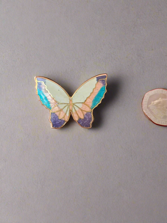 Butterfly enamel brooch