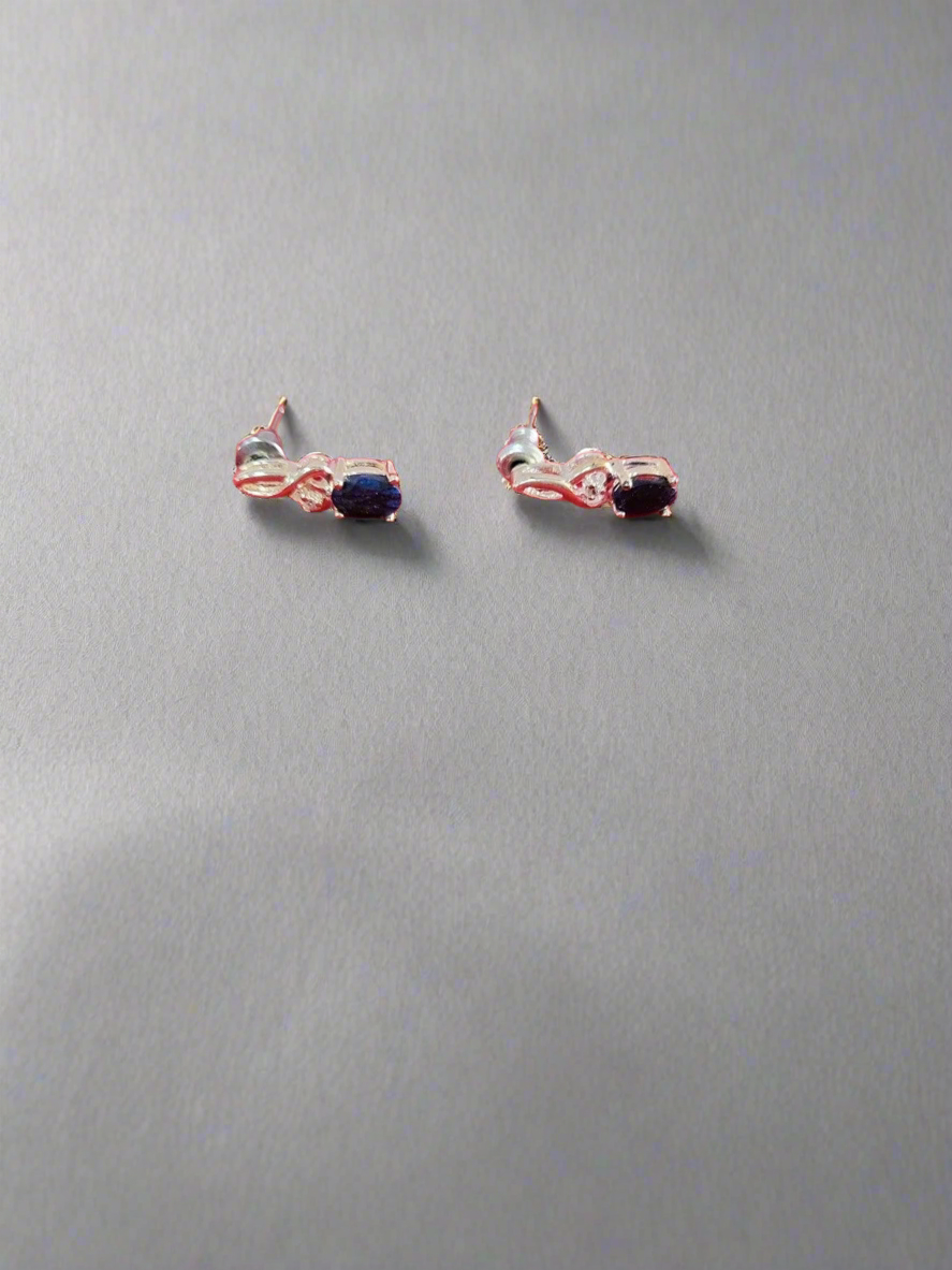 Small elegant blue stone earrings