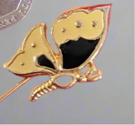 Enamel butterfly tie pin