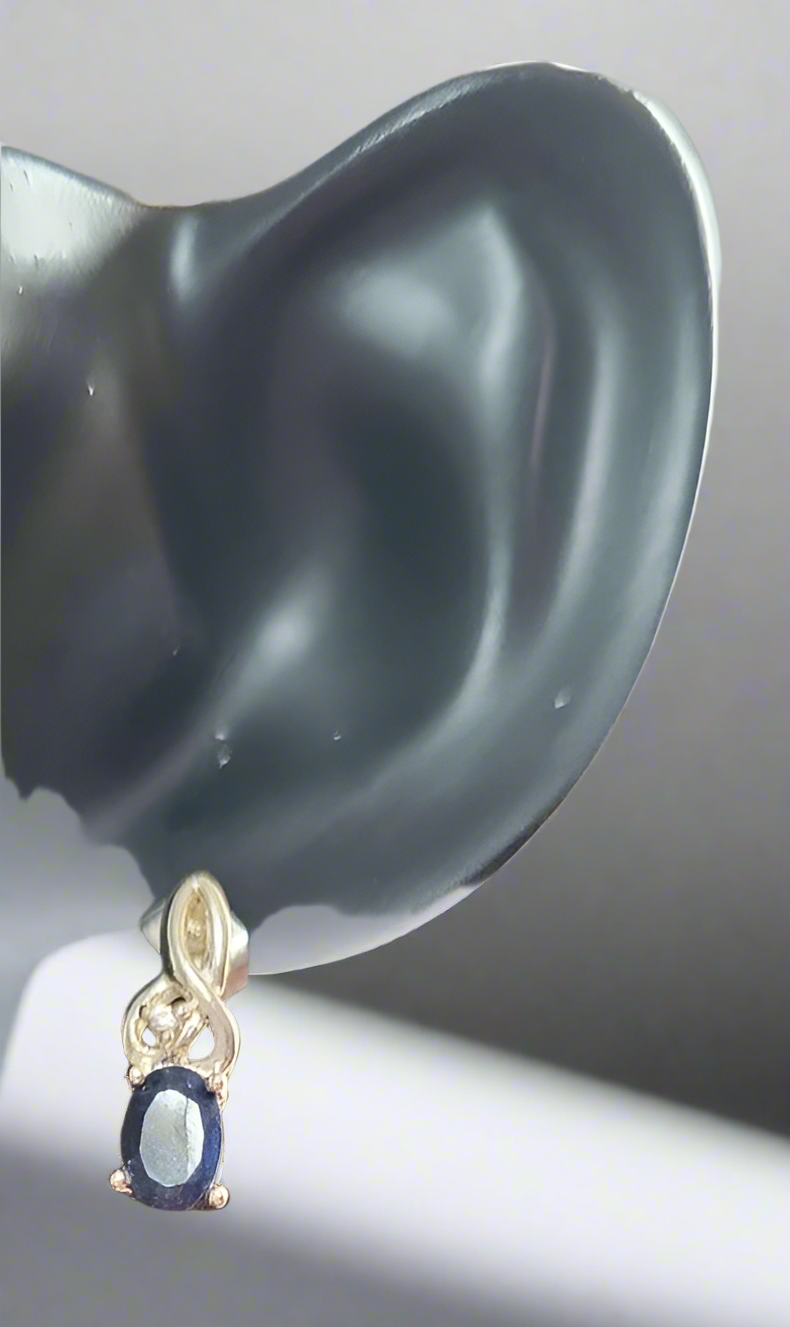 Small elegant blue stone earrings