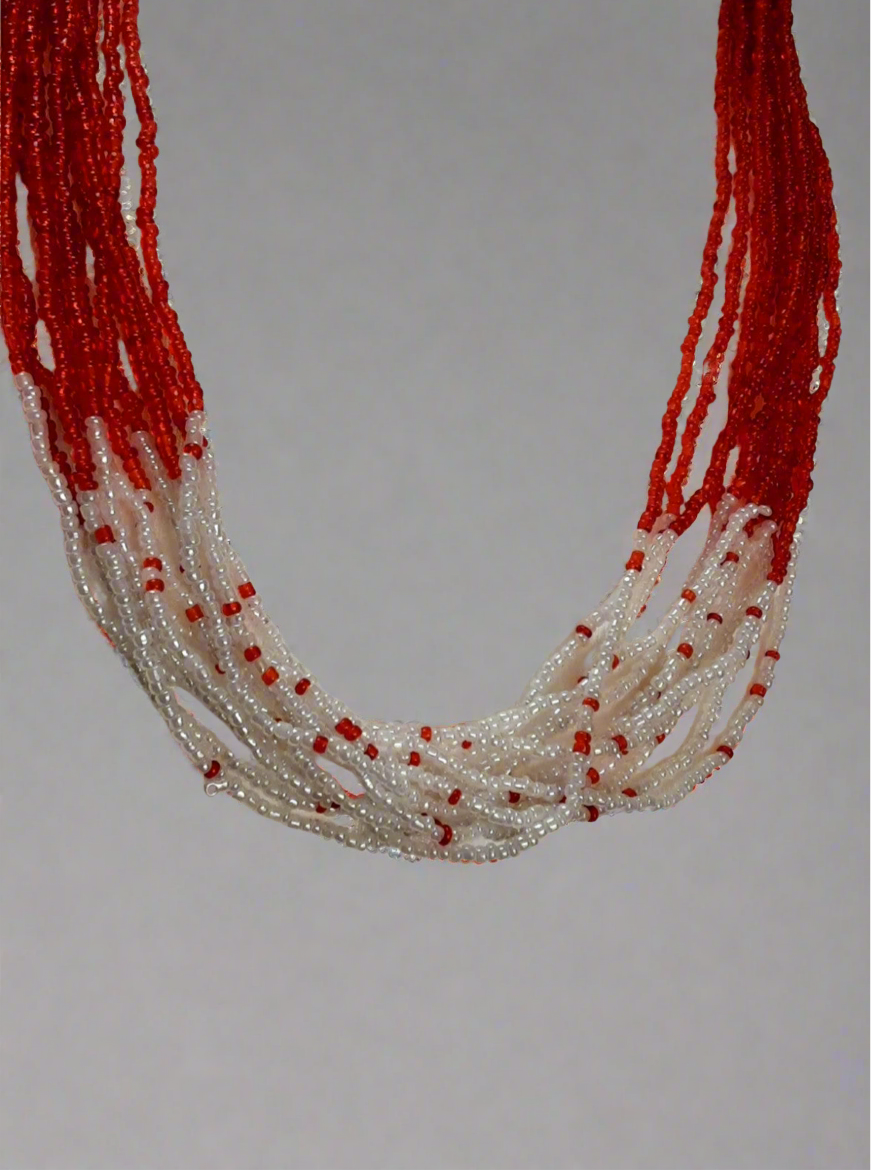 Multi strand small beads statement necklace