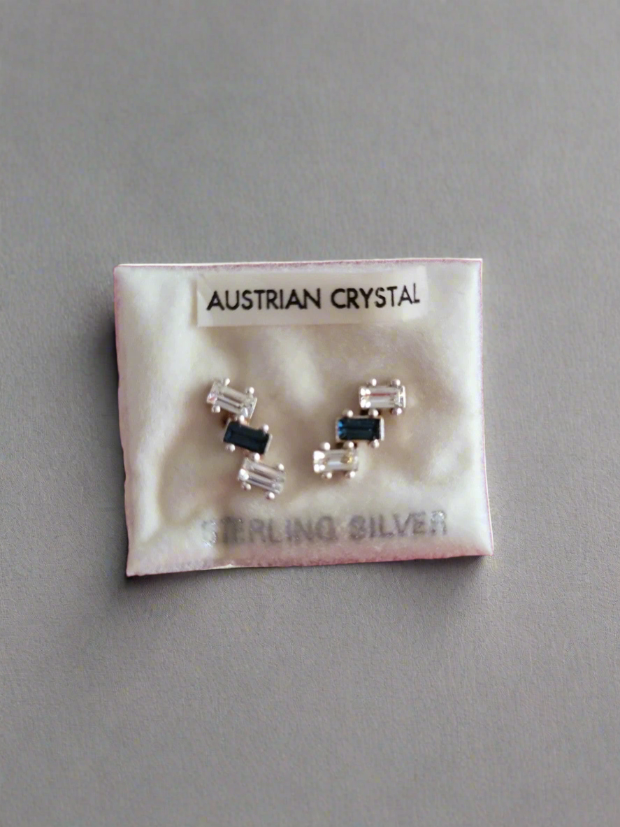 Austrian crystal and sterling silver earring
