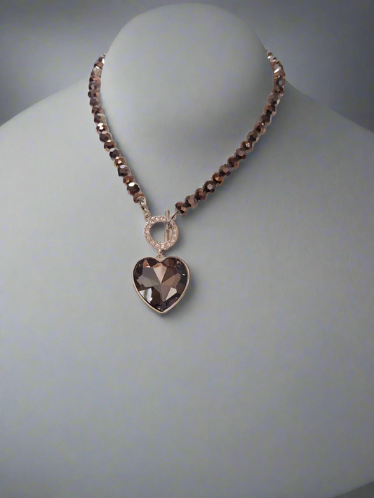 Heart of glass T bar beads
